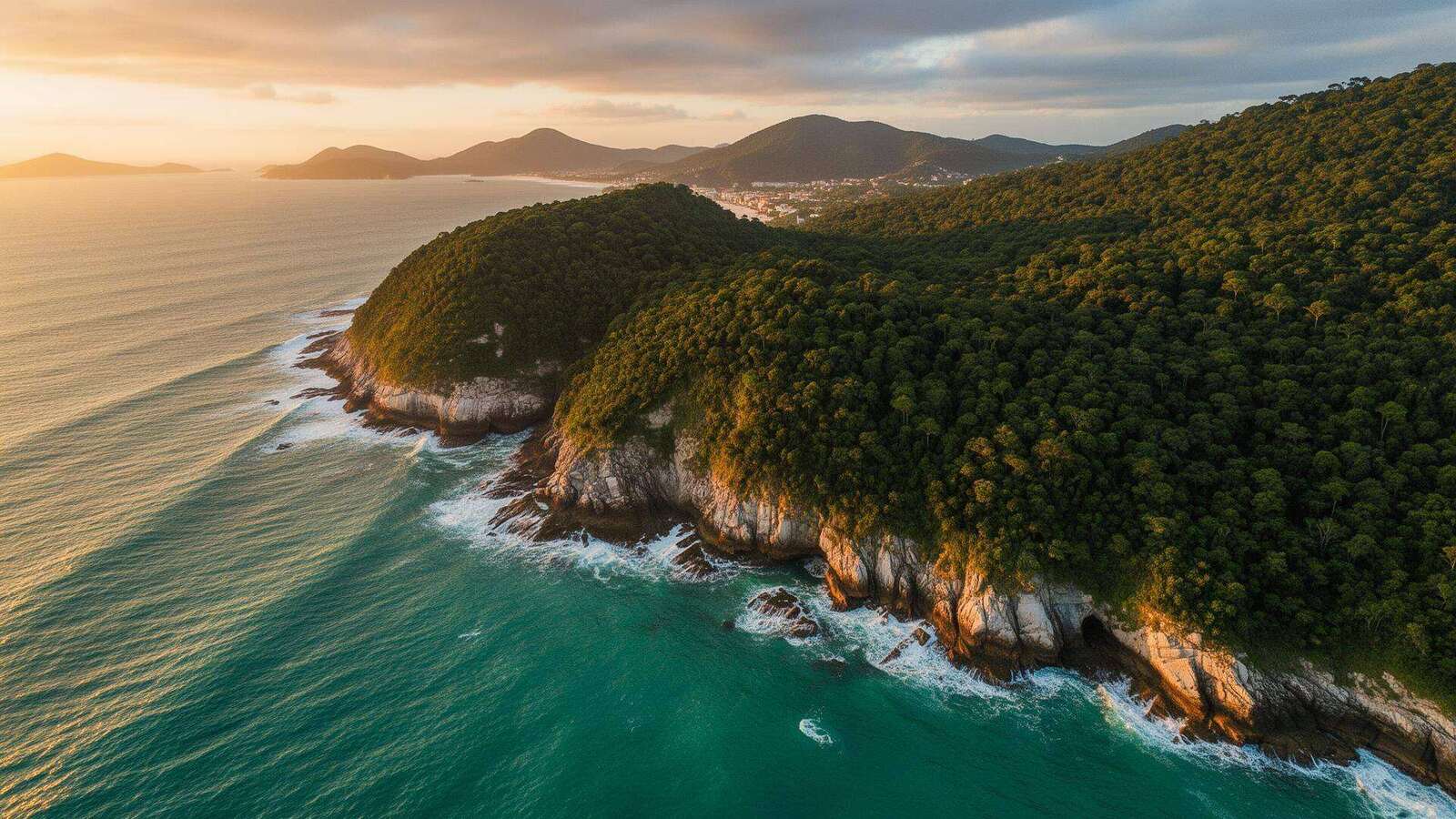 Atlantic forest meeting the ocean on the Brazilian coast